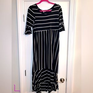 Hailey & Co. Striped High-Low Dress
